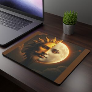 Celestial Sun and Moon Mouse Pad - Astrology Desk Accessory