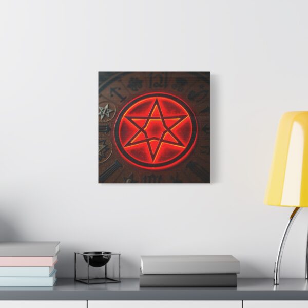 Neon Hexagram Mystical Canvas Art - 12" Stretched Wall Decor for Spiritual Vibes - Image 23