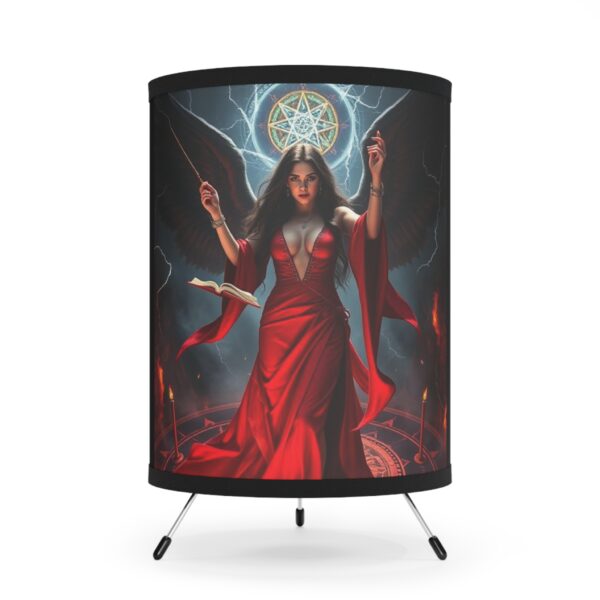 Gothic Tripod Lamp with High-Res Printed Shade - Witchcraft Decor - Image 2