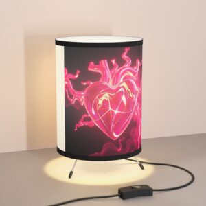 Heartbeat Tripod Lamp - Colorful High-Res Shade for Home Decor