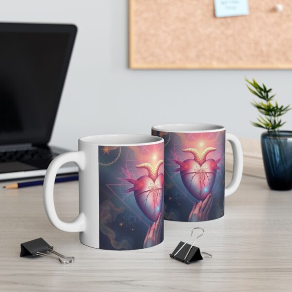 Mystical Heart Ceramic Mug - 11oz & 15oz, Perfect for Spiritual Lovers - Image 7