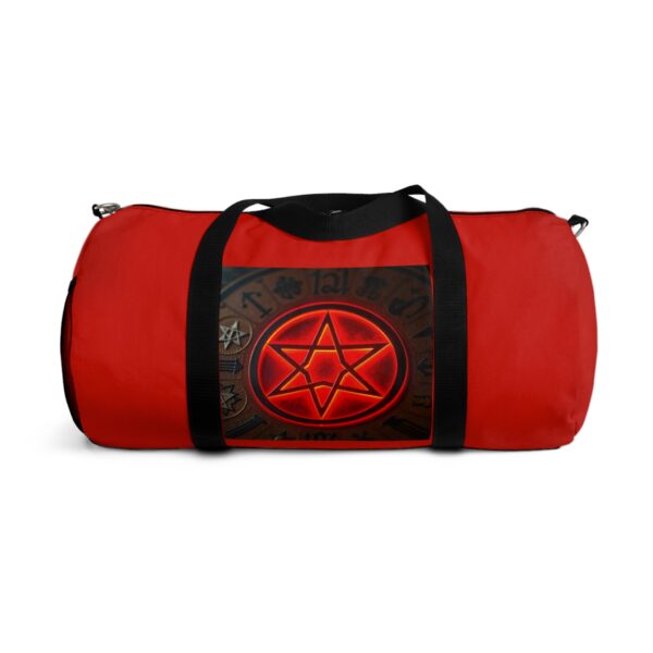 Red Graphic Duffel Bag with Hexagram Design - Stylish Gym & Travel Accessory - Image 13