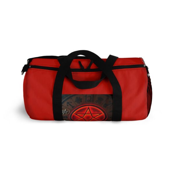 Red Graphic Duffel Bag with Hexagram Design - Stylish Gym & Travel Accessory - Image 7