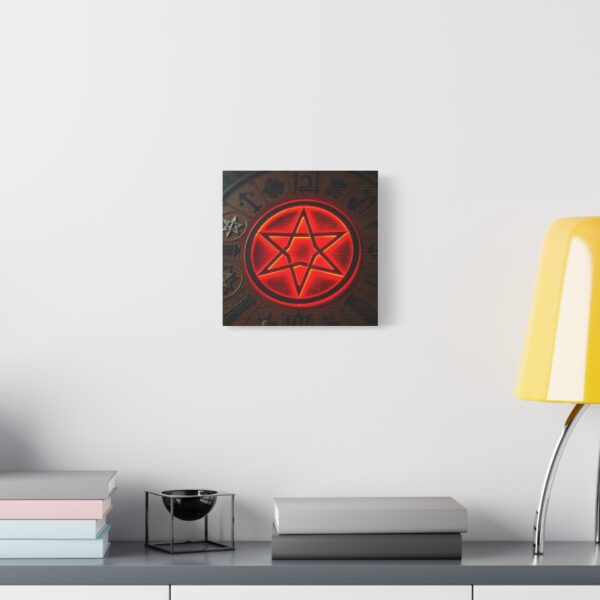 Neon Hexagram Mystical Canvas Art - 12" Stretched Wall Decor for Spiritual Vibes - Image 13