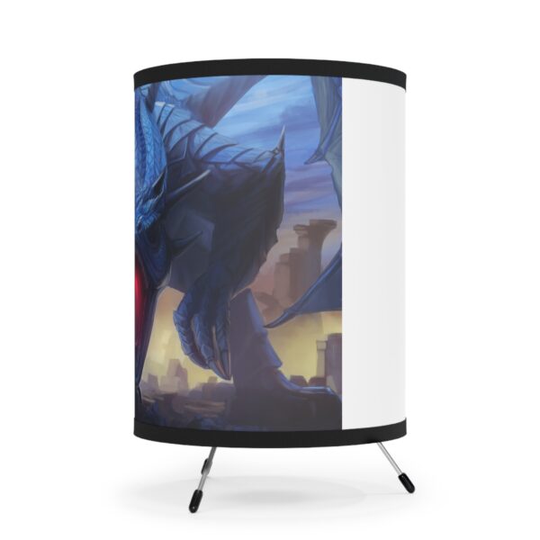 Blue Dragon and Mistress Tripod Lamp with High-Res Shade - Image 5