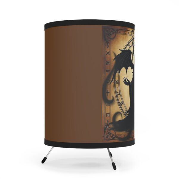 Gothic Tripod Lamp with High-Res Dragon Shade - Stylish Home Decor for Fantasy Lovers - Image 3