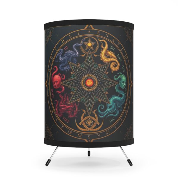 Celestial Design Mystical Tripod Lamp with High-Res Shade - Image 2