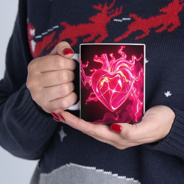Electric Heart Ceramic Mug - 11oz & 15oz | Vibrant Coffee Cup for Love & Joy - Image 12