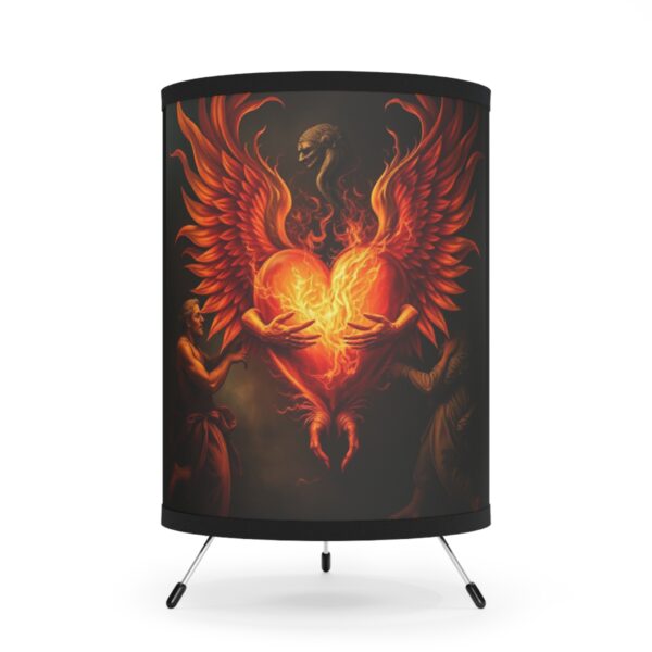 Phoenix Heart Tripod Lamp - High-Res Art Shade - Image 2