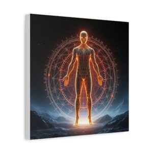 Quantum Man Matte Canvas Art - Stretched 1.25" - Sci-Fi Design
