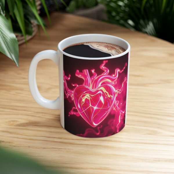 Electric Heart Ceramic Mug - 11oz & 15oz | Vibrant Coffee Cup for Love & Joy - Image 9