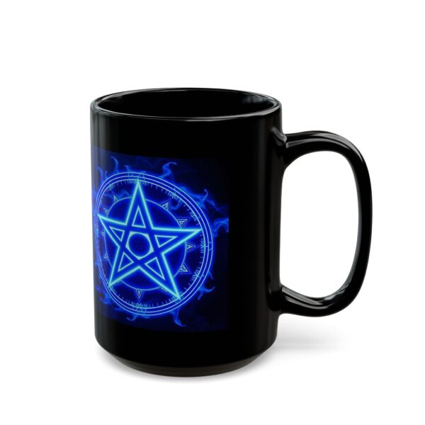 Mystical Blue Pentagram Black Mug - 11oz & 15oz - Perfect for Magic Lovers & Occult Enthusiasts - Image 10
