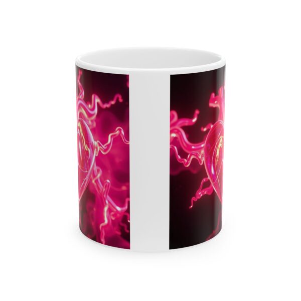 Electric Heart Ceramic Mug - 11oz & 15oz | Vibrant Coffee Cup for Love & Joy - Image 2