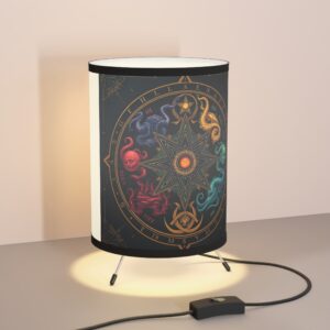 Celestial Design Mystical Tripod Lamp with High-Res Shade