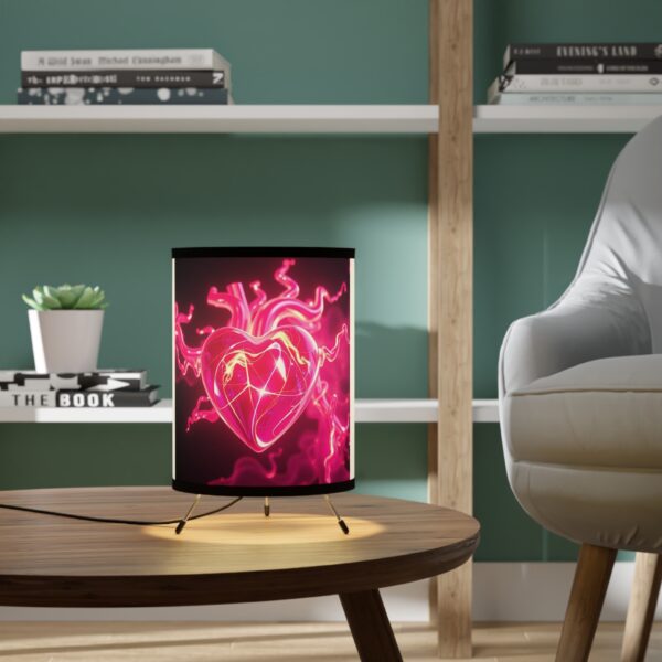 Heartbeat Tripod Lamp - Colorful High-Res Shade for Home Decor - Image 6
