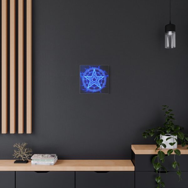 Mystical Blue Pentagram Canvas Art – Modern Wall Decor for Magic Lovers - Image 4