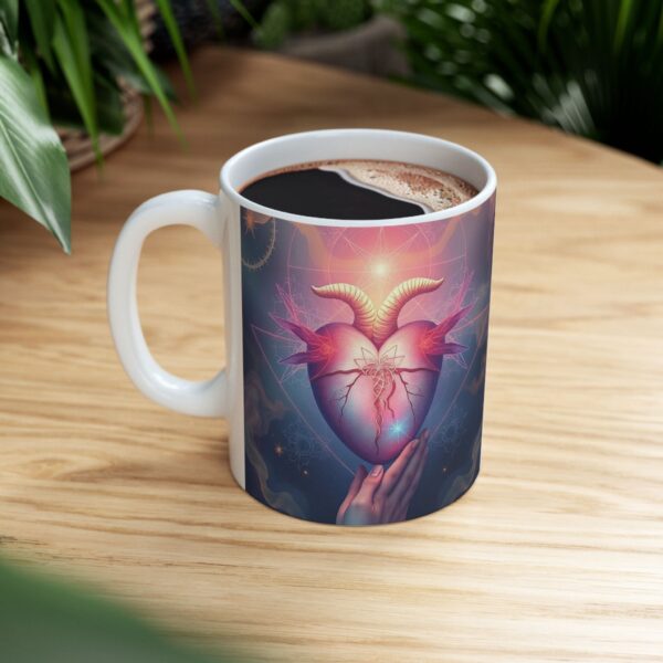 Mystical Heart Ceramic Mug - 11oz & 15oz, Perfect for Spiritual Lovers - Image 9