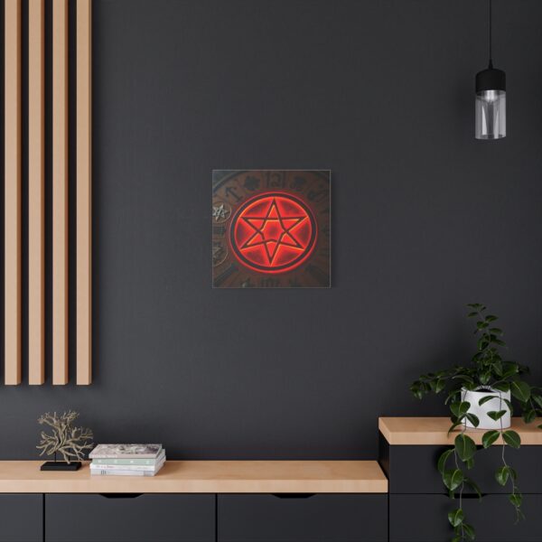 Neon Hexagram Mystical Canvas Art - 12" Stretched Wall Decor for Spiritual Vibes - Image 4