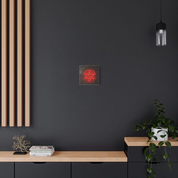 Neon Hexagram Mystical Canvas Art - 12" Stretched Wall Decor for Spiritual Vibes - Image 14