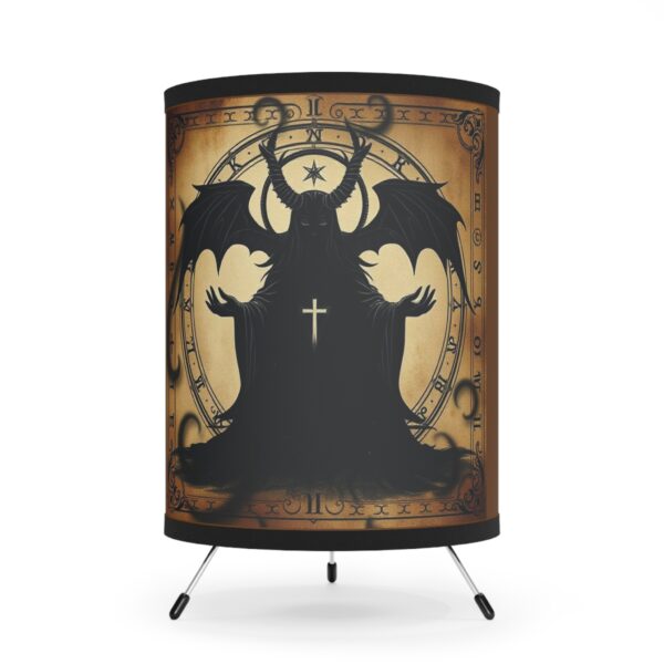 Gothic Tripod Lamp with High-Res Dragon Shade - Stylish Home Decor for Fantasy Lovers - Image 2