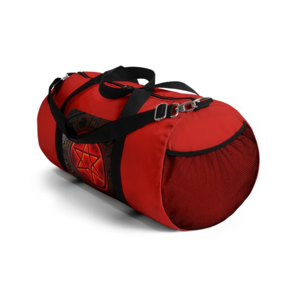Red Graphic Duffel Bag with Hexagram Design - Stylish Gym & Travel Accessory - Image 12