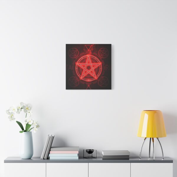 Red Pentagram Canvas Art - Mystical Home Decor - Image 3