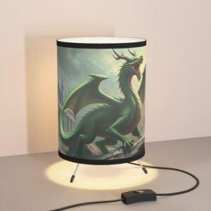 Fantasy Green Dragon Tripod Lamp – High-Res Shade