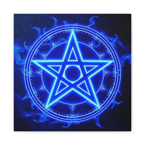 Mystical Blue Pentagram Canvas Art – Modern Wall Decor for Magic Lovers - Image 2