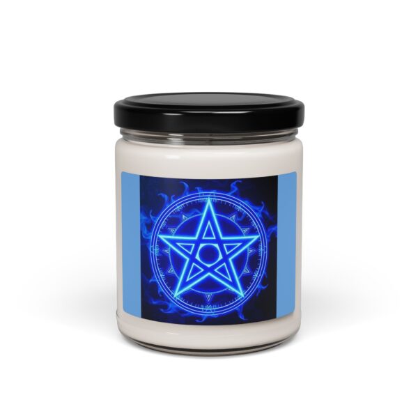 Mystical Blue Pentagram Scented Soy Candle - 9oz Vegan Wax - Image 2