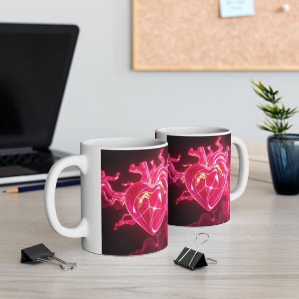 Electric Heart Ceramic Mug - 11oz & 15oz | Vibrant Coffee Cup for Love & Joy - Image 7