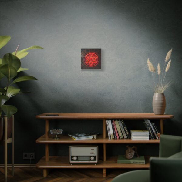 Neon Hexagram Mystical Canvas Art - 12" Stretched Wall Decor for Spiritual Vibes - Image 20