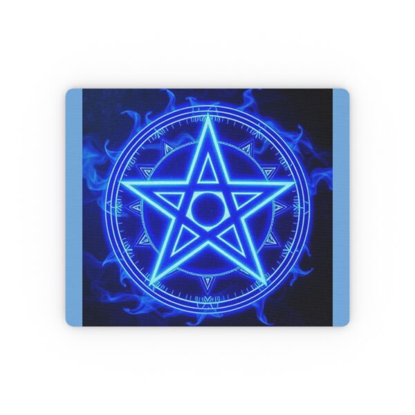 Mystical Blue Pentagram Mouse Pad - Perfect for Gamers & Occult Enthusiasts - Image 2