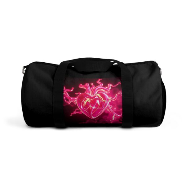 Neon Heart Design Duffel Bag - Perfect for Gym and Weekend Getaways
