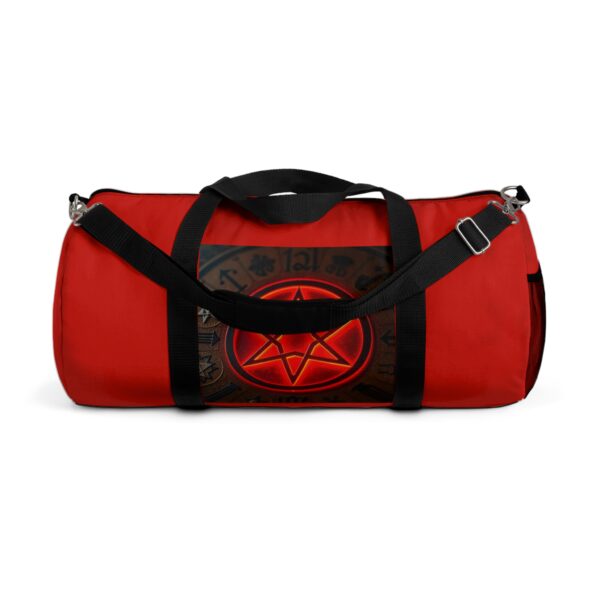 Red Graphic Duffel Bag with Hexagram Design - Stylish Gym & Travel Accessory - Image 9