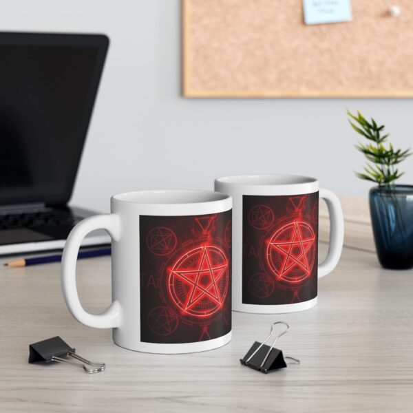 Red Pentagram Ceramic Mug - Perfect for Coffee Lovers - Image 7