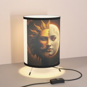Sun and Moon Tripod Lamp - High-Res Printed Shade