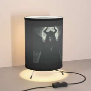 Gothic Tripod Lamp with High-Res Printed Shade - Dark Fantasy Home Decor