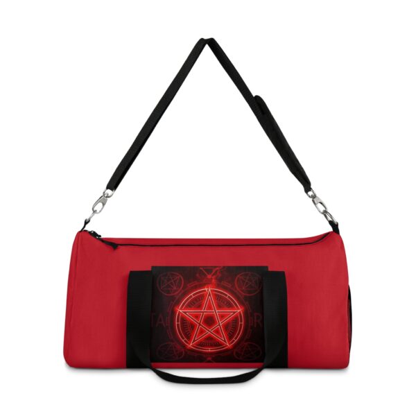 Stylish Red Pentagram Duffel Bag - Perfect for Travel and Gym - Image 2