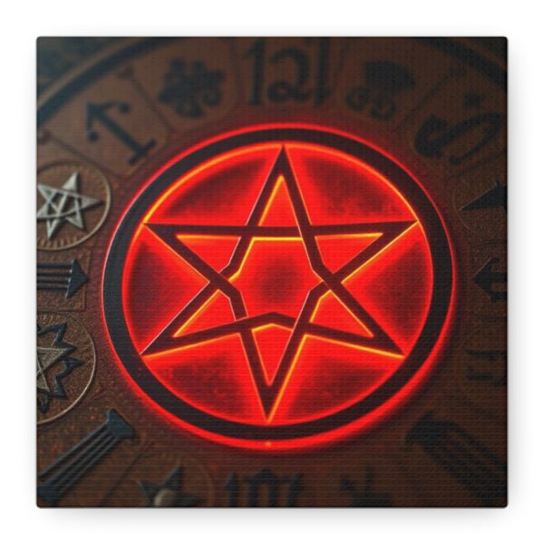 Neon Hexagram Mystical Canvas Art - 12" Stretched Wall Decor for Spiritual Vibes - Image 6