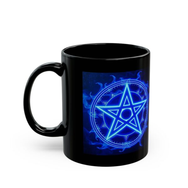 Mystical Blue Pentagram Black Mug - 11oz & 15oz - Perfect for Magic Lovers & Occult Enthusiasts - Image 5