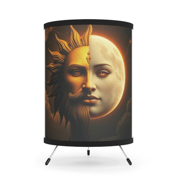 Sun and Moon Tripod Lamp - High-Res Printed Shade - Image 2