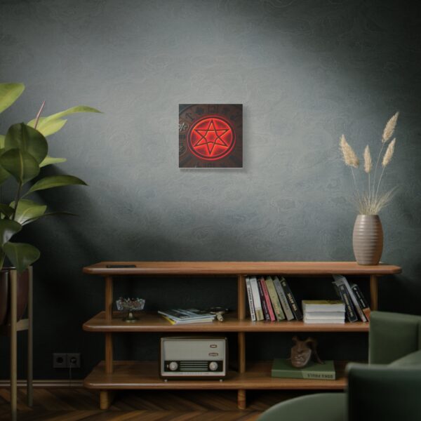 Neon Hexagram Mystical Canvas Art - 12" Stretched Wall Decor for Spiritual Vibes - Image 30