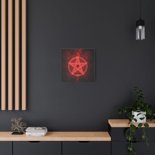 Red Pentagram Canvas Art - Mystical Home Decor - Image 4