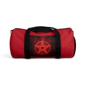 Stylish Red Pentagram Duffel Bag - Perfect for Travel and Gym
