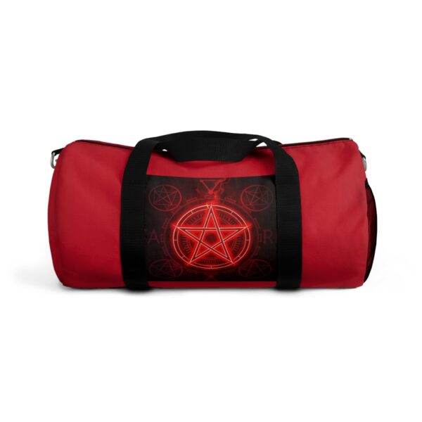 Stylish Red Pentagram Duffel Bag - Perfect for Travel and Gym