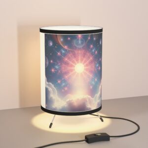 Cosmic Tripod Lamp with High-Res Printed Shade - Celestial Home Decor