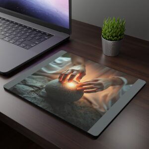 White Magik Mouse Pad - Zen Vibes for Relaxed Workspaces