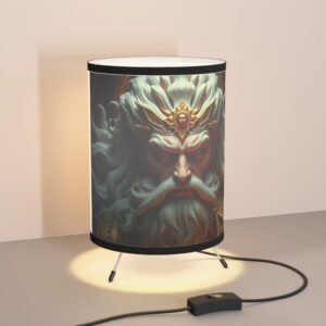 Majestic Tripod Lamp with High-Res Printed Mythical Design | Home Decor for Unique Spaces