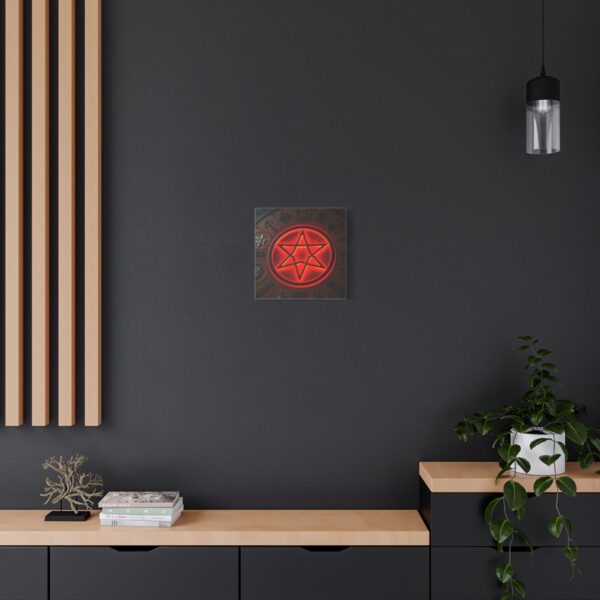 Neon Hexagram Mystical Canvas Art - 12" Stretched Wall Decor for Spiritual Vibes - Image 24