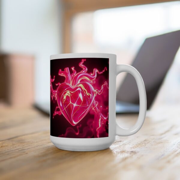 Electric Heart Ceramic Mug - 11oz & 15oz | Vibrant Coffee Cup for Love & Joy - Image 18